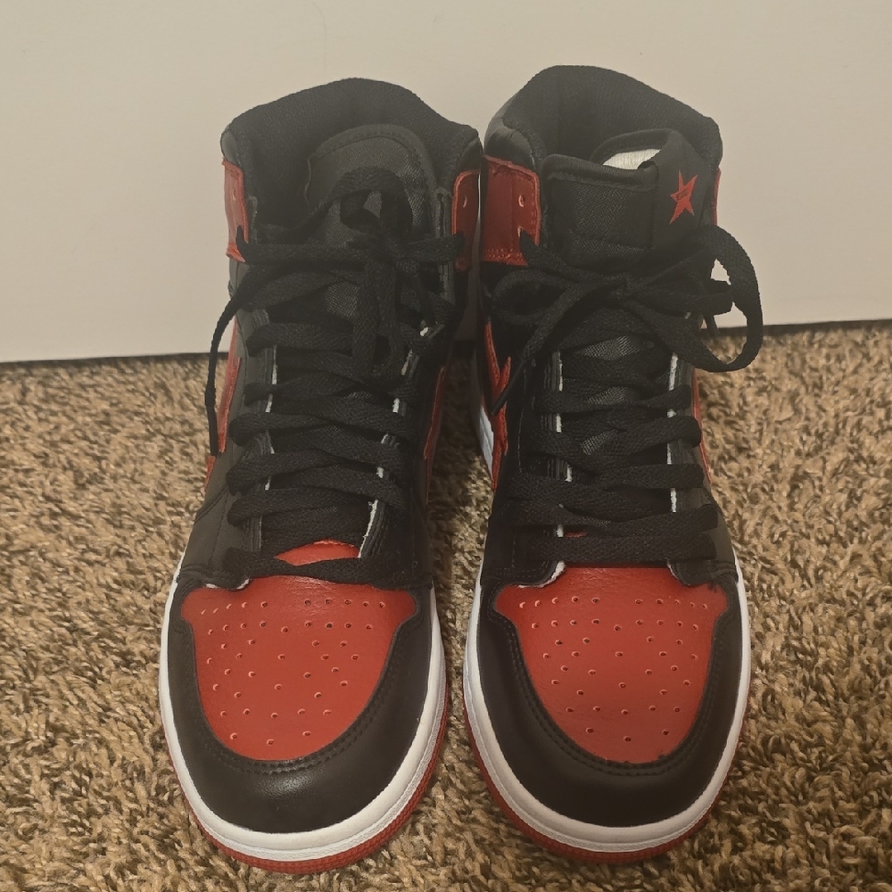 Dynamic Black and Red High-Top Sneakers(Never Worn)